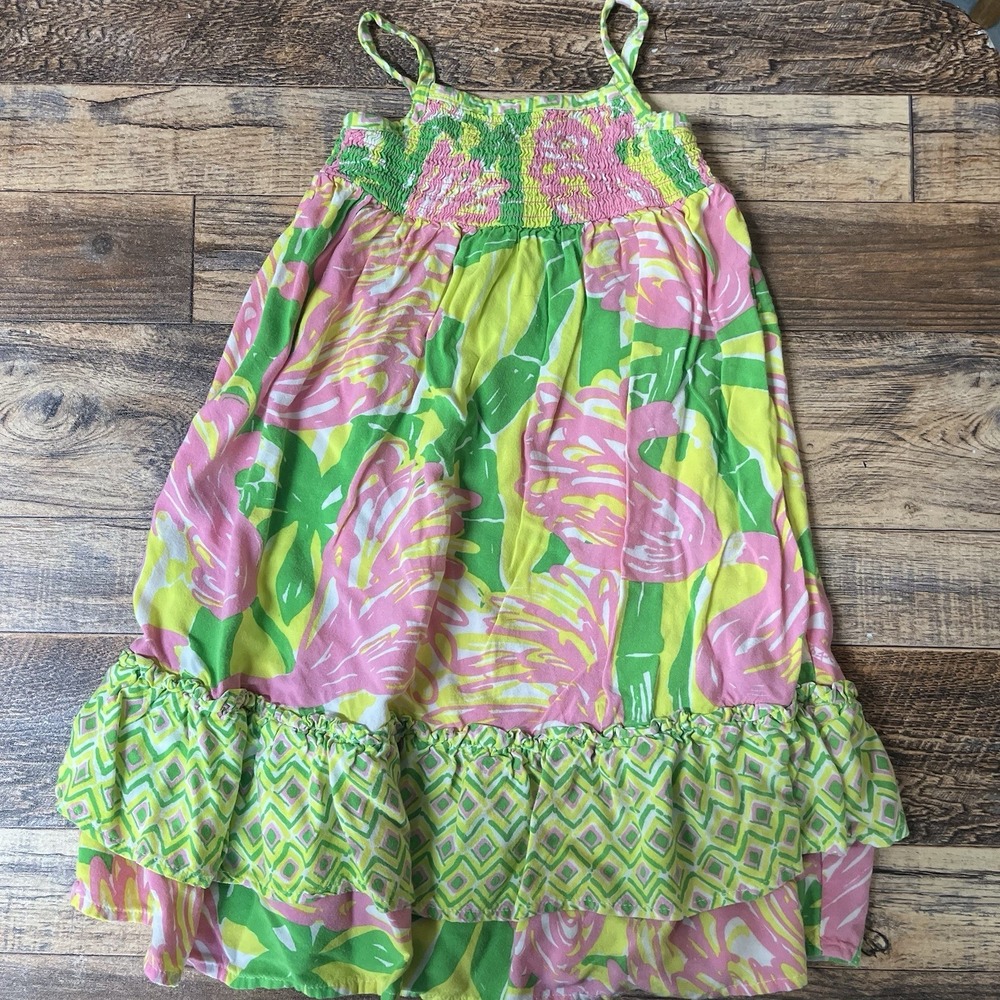 Lilly Pulitzer for Target Sundress Toddler Girl 2T Flamingo Smocked Ruffle